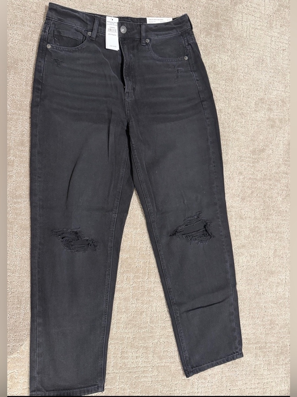 American Eagle Outfitters Black Distressed Boyfriend Jeans